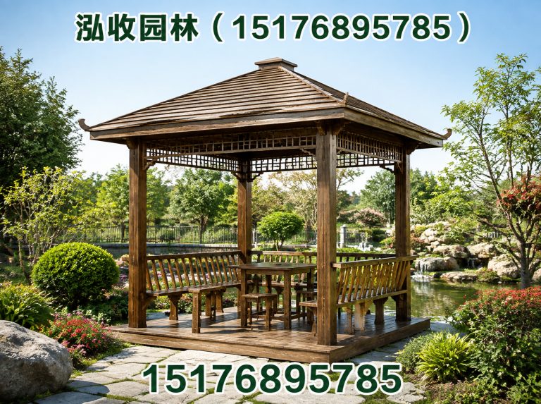 河池防腐木凉亭展示图